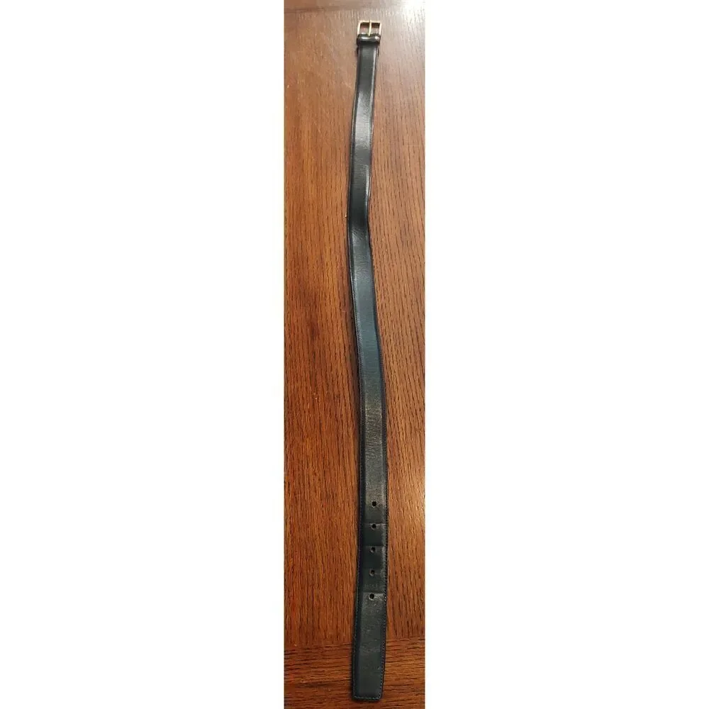 Lejon Vintage Belt Glove Leather Navy Blue Size 32 #7294 Gold tone hardware